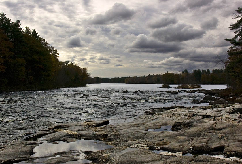 Saco River, looking South below Hwy. 25 Bridge